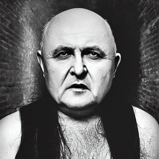 Prompt: mikhail gorbachev headshot head shot portrait live performance as gothic metal singer