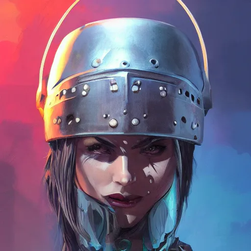 Image similar to cyberpunk viking helmet mask warrior goddess robot ninja fantasy, art gta 5 cover, official fanart behance hd artstation by jesper ejsing, by rhads, makoto shinkai and lois van baarle, ilya kuvshinov, ossdraws