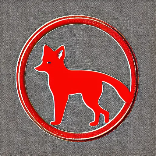 Image similar to military logo that involves foxes, white and red color scheme