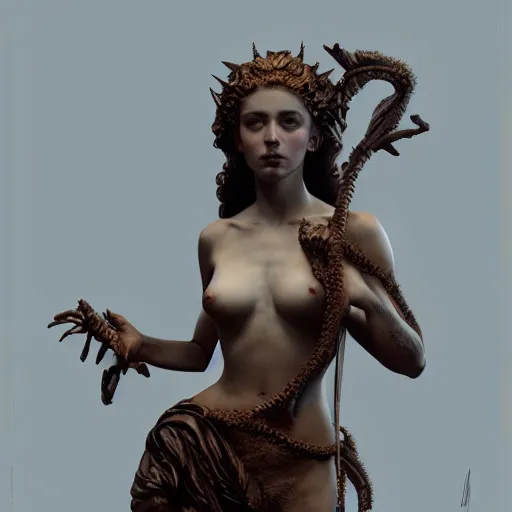 Prompt: sculpture of a girl, beautiful, fire, intricate, elegant, highly detailed, digital painting, artstation, concept art, matte, sharp focus, illustration, octane render, unreal engine, art by aenaluck and roberto ferri and greg rutkowski, epic fantasy, digital painting