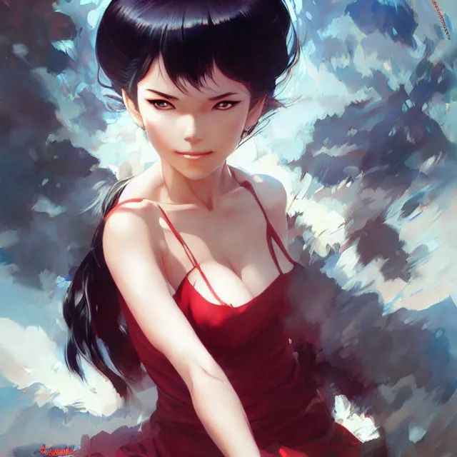 Image similar to komi san by stanley artgerm lau, wlop, rossdraws, frank frazetta, andrei riabovitchev, marc simonetti