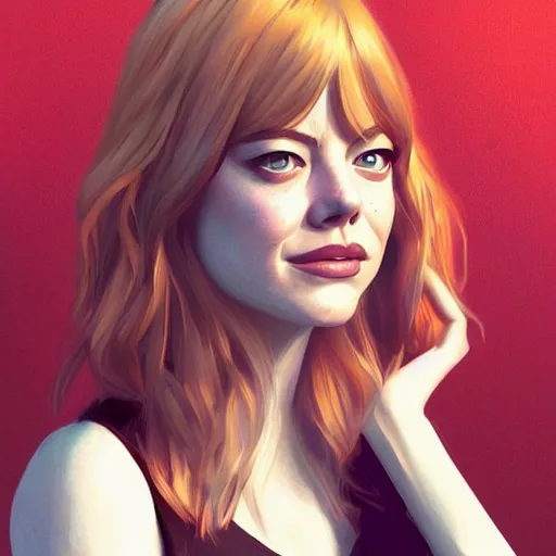 Image similar to portrait of emma stone ,digital art photorealistic art by greg rutkowski high detail comic sharp vector lineart dramtic lighting artstation by trevor henderson by rossd raws cinematic dramatic