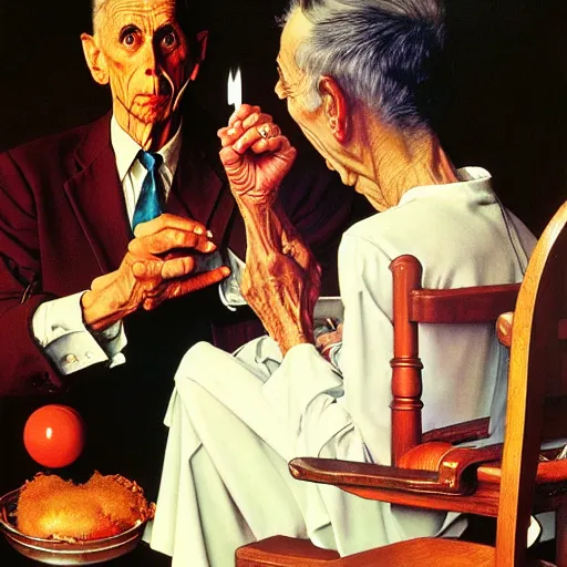 Prompt: ethos of ego, mythos of id, grace of life. by norman rockwell, hyperrealistic photorealism acrylic on canvas, resembling a high - resolution photograph