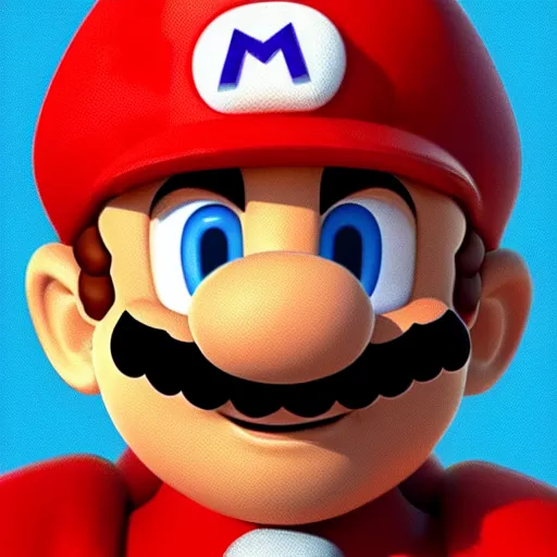 Image similar to extremely zoomed-in photo of Super Mario's face