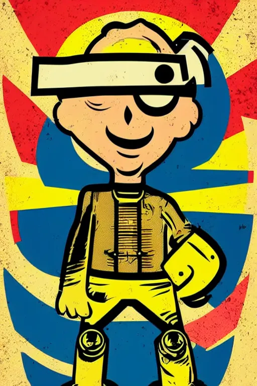 Image similar to fallout 7 6 retro futurist illustration art by butcher billy, sticker, colorful, illustration, highly detailed, simple, smooth and clean vector curves, no jagged lines, vector art, smooth andy warhol style