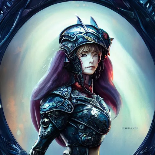 Image similar to dhamphir, artstation, concept art, tyrant, makoto shinkai, kilian eng, ayami kojima face, plate armor, fantasy, digital art, female