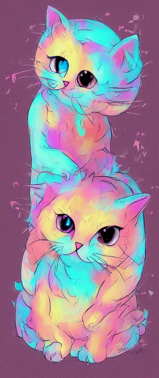 Image similar to kawaii pastel skeleton cat, digital art, pastel, colorful,