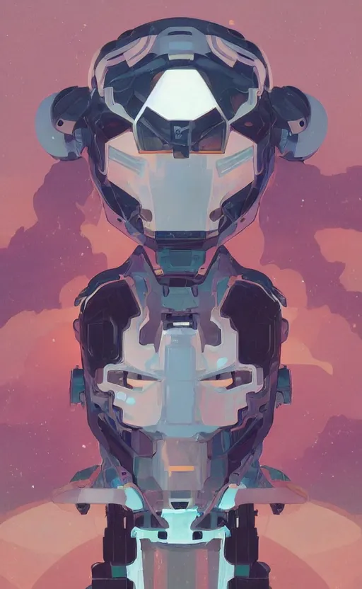 Prompt: upper half portrait of colourful army mecha robot - black background, art by hsiao - ron cheng & alphonse mucha, highly detailed, digital painting, concept art, illustration, smooth sharp focus, intricate, symmetry, artstation,