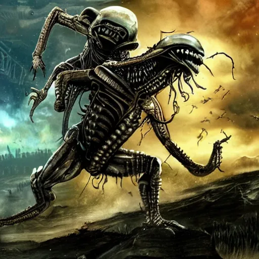 Image similar to aliens vs predator