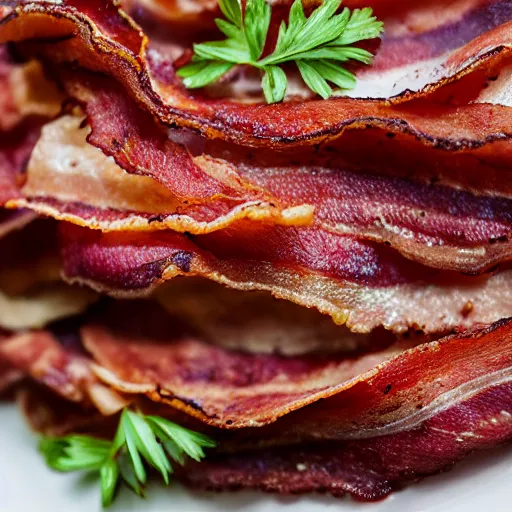 Image similar to an enormous pile of bacon, michellin star, award winning dish, food photography