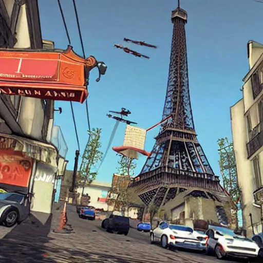 Image similar to paris as grand theft auto vi