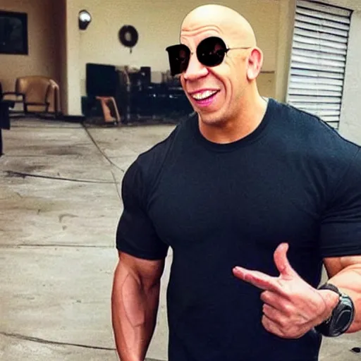 Prompt: a fusion of goofy and vin diesel