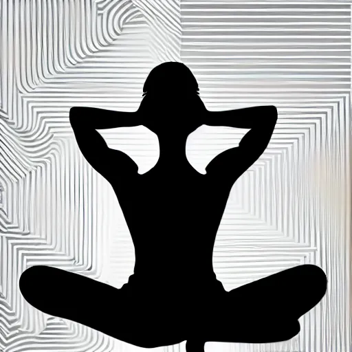 Image similar to black and white corporate logo female silhouette yoga pose