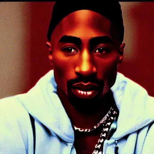 Image similar to Tupac Shakur, screenshot from a 2012s anime