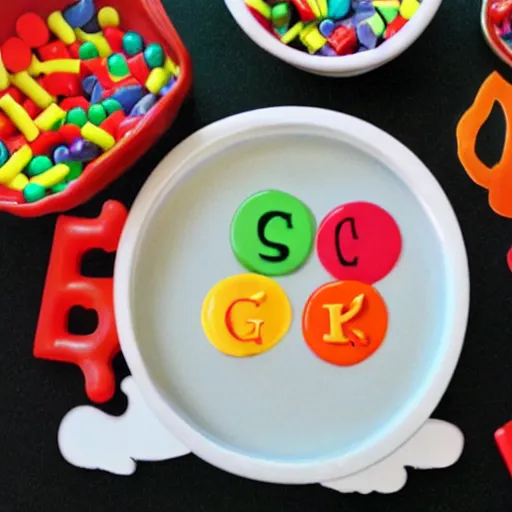 Image similar to puppets in alphabet soup