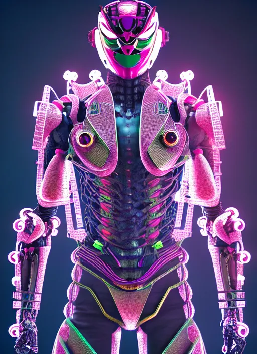 Image similar to kamen rider, hero human structure insects concept art, intricate detail, art and illustration by kim hyung tae and irakli nadar and alexandre ferra, global illumination, at tokyo cyberpunk neon light night