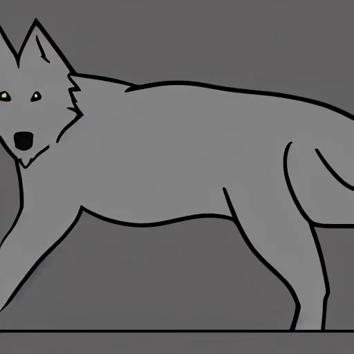 Prompt: full-body wolf template base, digital line-art, outline-only, simple, no color, high quality, HD, 8K