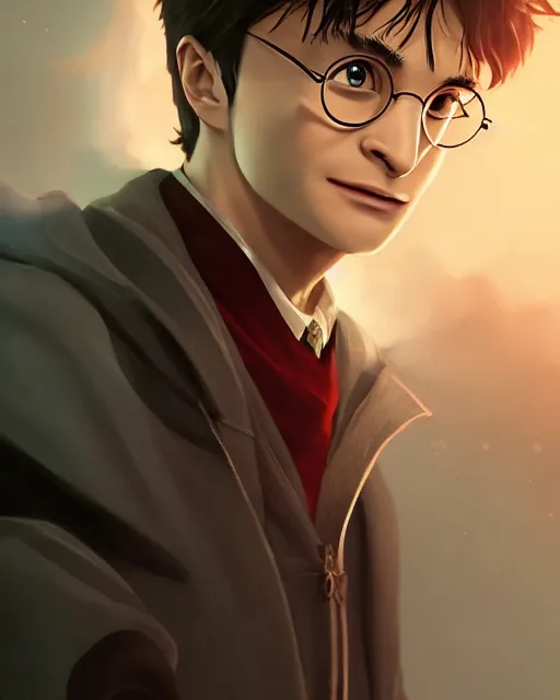 Prompt: harry potter, full shot, atmospheric lighting, detailed face, by makoto shinkai, stanley artger m lau, wlop, rossdraws, james jean, andrei riabovitchev, marc simonetti, krenz c