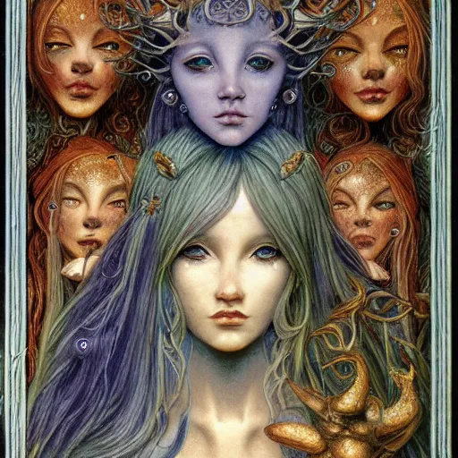 Image similar to detailed and sharp virgo artistic zodiac artwork, mystic style, detailed, 8 k, detailed, symmetrical, by brian froud