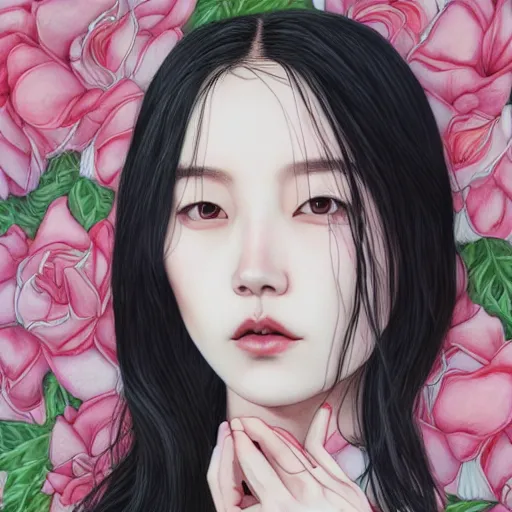 Prompt: lee jin - eun by martine johanna, rule of thirds, seductive look, beautiful