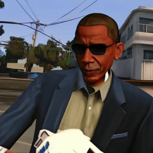 Image similar to Obama as a grand theft auto 5 character