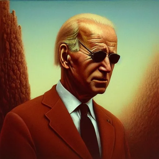 Prompt: Joe Biden. Paucity. Zdzisław Beksiński