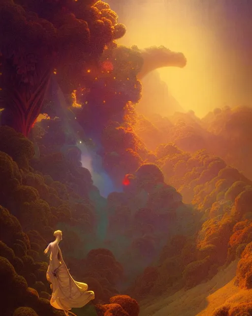 Prompt: the most wonderful dream you ever had, concept art, vivid color, complementary color, golden ratio, detailed, sharp lines, intricate, rainbowshift, by maxfield parrish, by peter mohrbacher, by gustave dore, by brian froud, deviantart, octane render