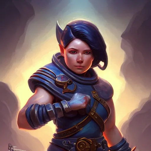 muscular female gnome engineer artificer, lightning | Stable Diffusion ...