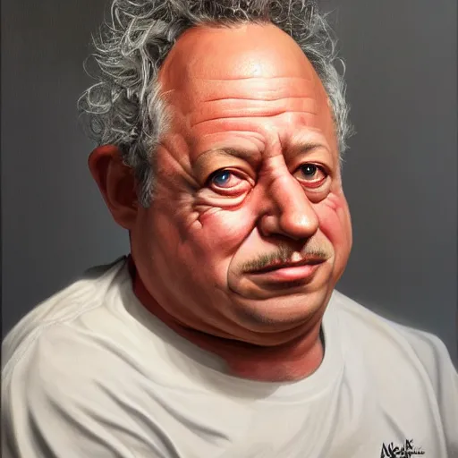 Image similar to Caricature portraits done of Gene Ween, realistic, hyperrealistic, very realistic, highly detailed, very detailed, extremely detailed, detailed, oil painting, digital art, trending on artstation