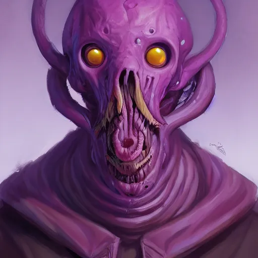 Image similar to portrait purple mind flayer, official fanart behance hd artstation by jesper ejsing