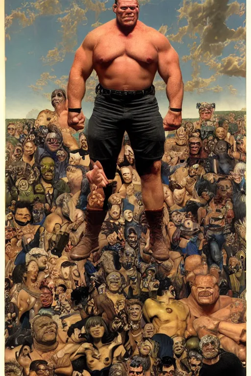 Image similar to upper body and head portrait of huge hulking jocko willink as marvel character wearing pants and shirt and boots and gold jewellery by alex ross and lawrence alma tadema and zdzislaw beksinski and norman rockwell and jack kirby and tom lovell and greg staples