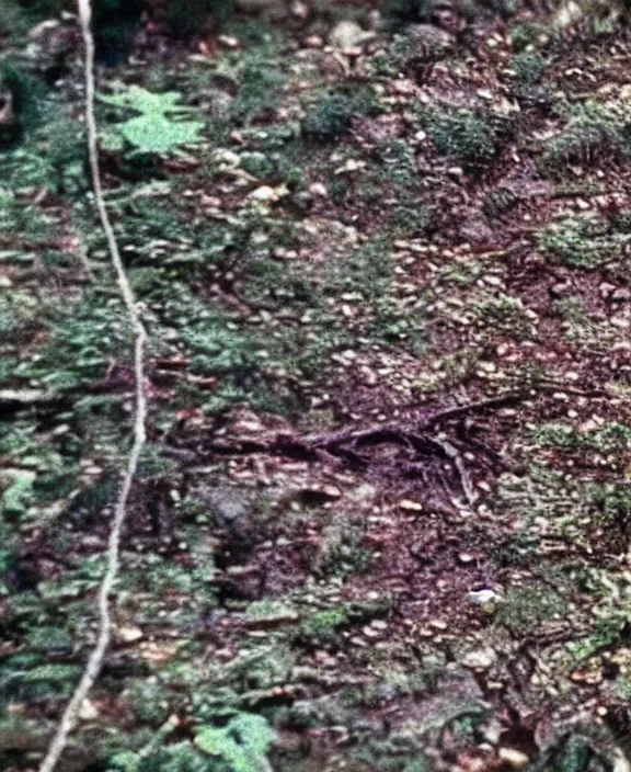 Image similar to a screen capture of found footage video left behind by a missing hiker in 1 9 8 6