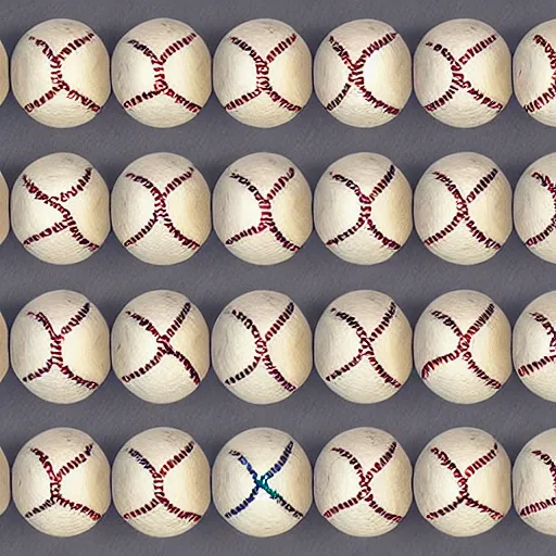 Image similar to tidal wave of baseballs, concept art, by Takumi Park