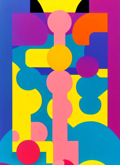 Prompt: abstract shapes by shusei nagaoka, kaws, david rudnick, airbrush on canvas, pastell colours, cell shaded, 8 k