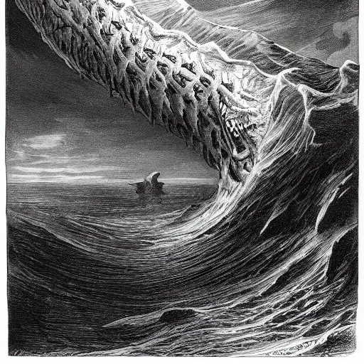 Prompt: leviathan by gustave dore