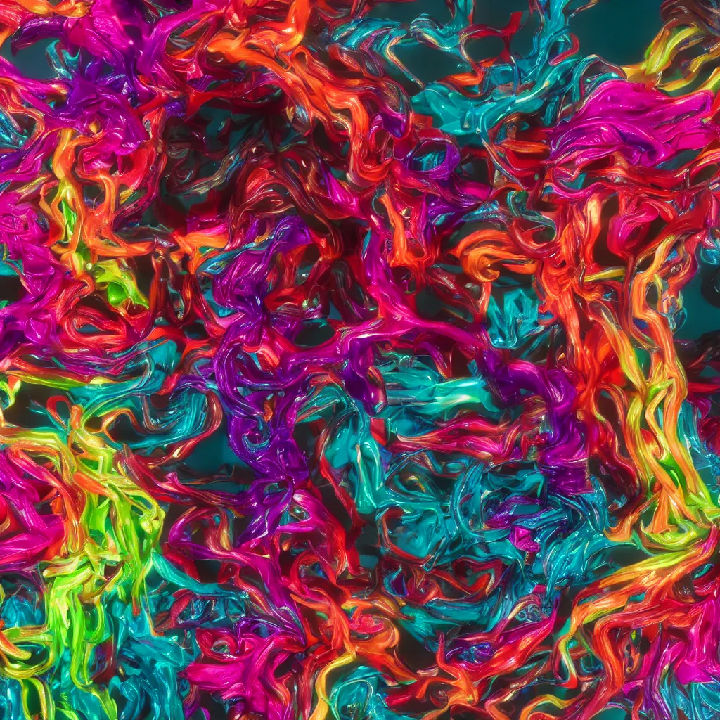 Image similar to painful pleasures by lynda benglis, octane render, colorful, 4 k, 8 k