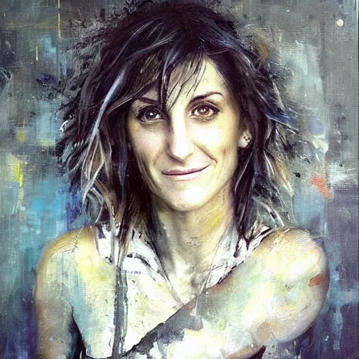 Image similar to jamie lynn spears and lisa edelstein morphed together, hybrid, jeremy mann painting