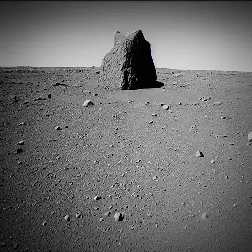 Prompt: “gigantic metal monolith on the surface of Mars discovered by humans cinematic wide angle”