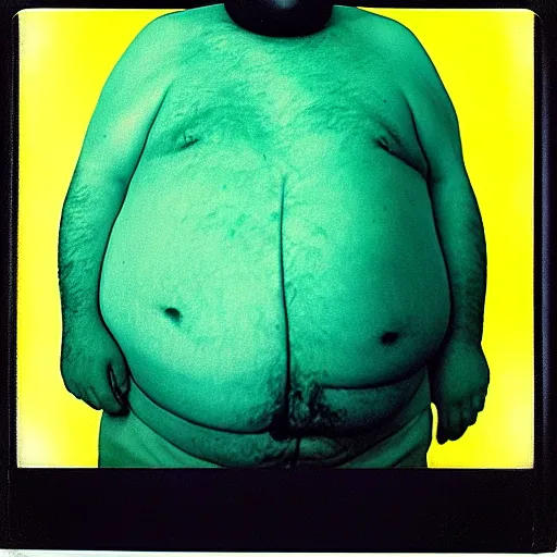 Image similar to color polaroid portrait of a fat man by andy warhol.