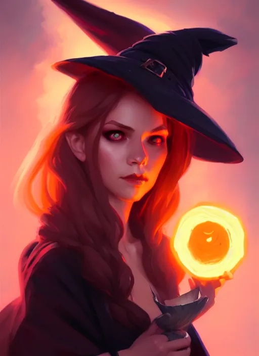 Prompt: portrait of cute attractive sexy witch, highly detailed, digital painting, artstation, concept art, sharp focus, illustration, hearthstone, art by greg rutkowski