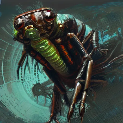 Prompt: the god of cicadas, biopunk, digital painting, award winning, scifi