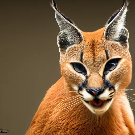 Image similar to a cute caracal playing guitar, Realistic, Refined, Highly Detailed, outdoor fine art photography, volumetric lighting, hyper realistic photography