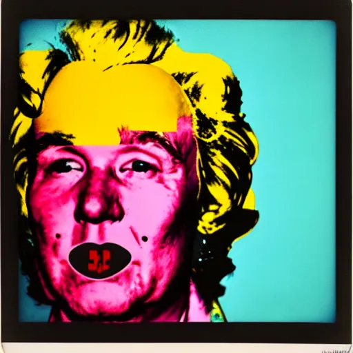 Image similar to color polaroid portrait of a fat man by andy warhol.