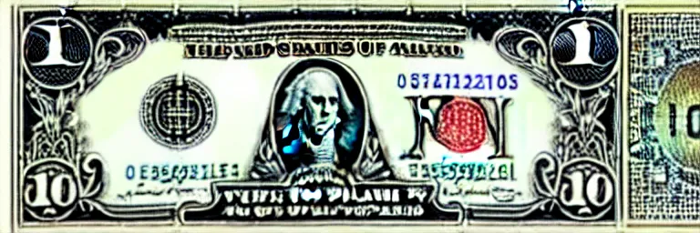 Image similar to lovecraftian dollar bill.