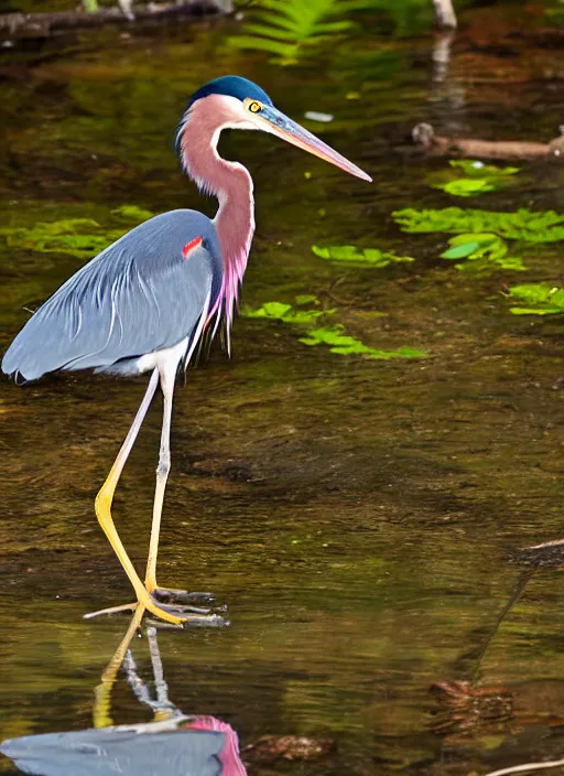 Prompt: tri - colored heron sitting on a log by the river, canon 7 d mark ii canon l series ii 1 0 0 - 4 0 0 @ 1 8 8 mm iso 8 0 0, f / 9. 0, 1 / 4 0 0 sec, octane,