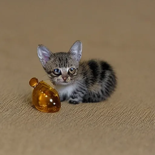 Image similar to photo of world's smallest cat the size of a honeybee