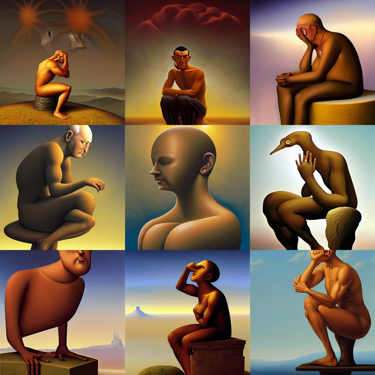 Prompt: the thinker by vladimir kush