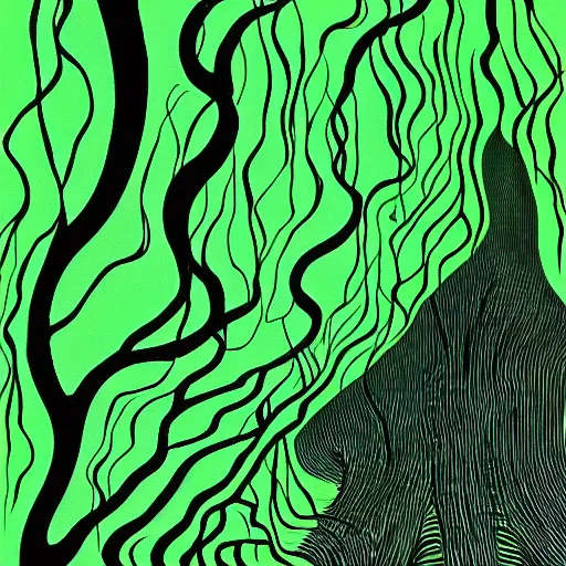 Image similar to nervous system immersed in green liquid, animated film, stylised, illustration, by eyvind earle, scott wills, genndy tartakovski