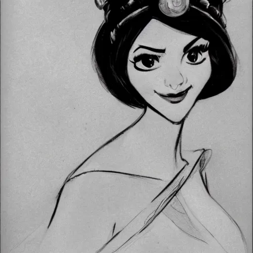 Image similar to milt kahl sketch of victoria justice as princess padme from star wars episode 3