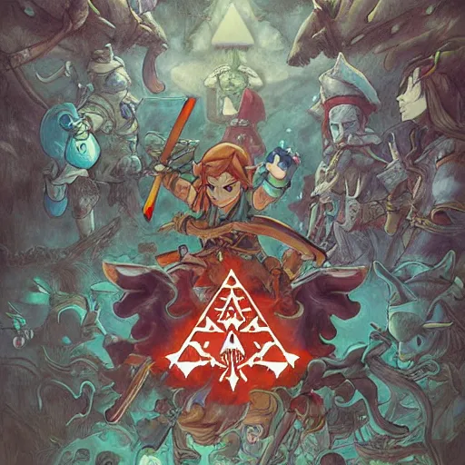 Image similar to the legend of zelda, an ultrafine detailed painting by james jean, octopath traveler, behance contest winner, vanitas, angular, altermodern